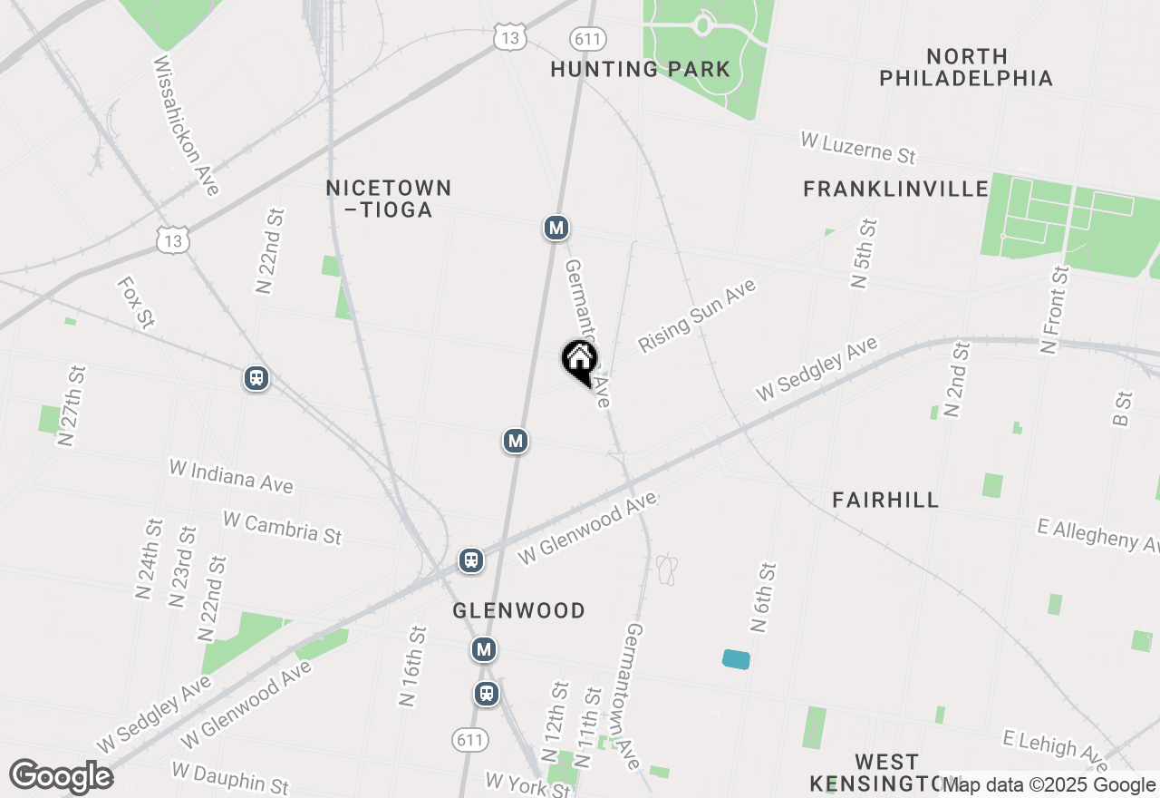 Map of 1243 W Westmoreland Street #B, Philadelphia, PA 19140