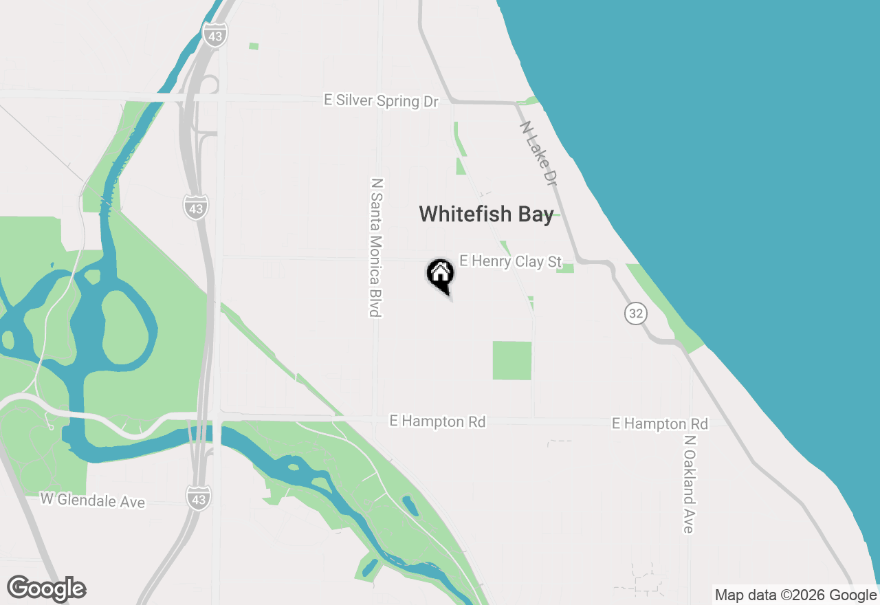 Map of 5074 N Hollywood Ave, Whitefish Bay, WI 53217