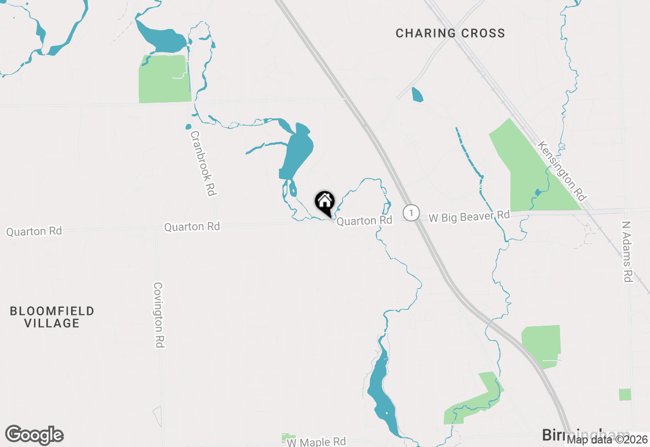 Map of 1429 Quarton Road, Birmingham, MI 48009