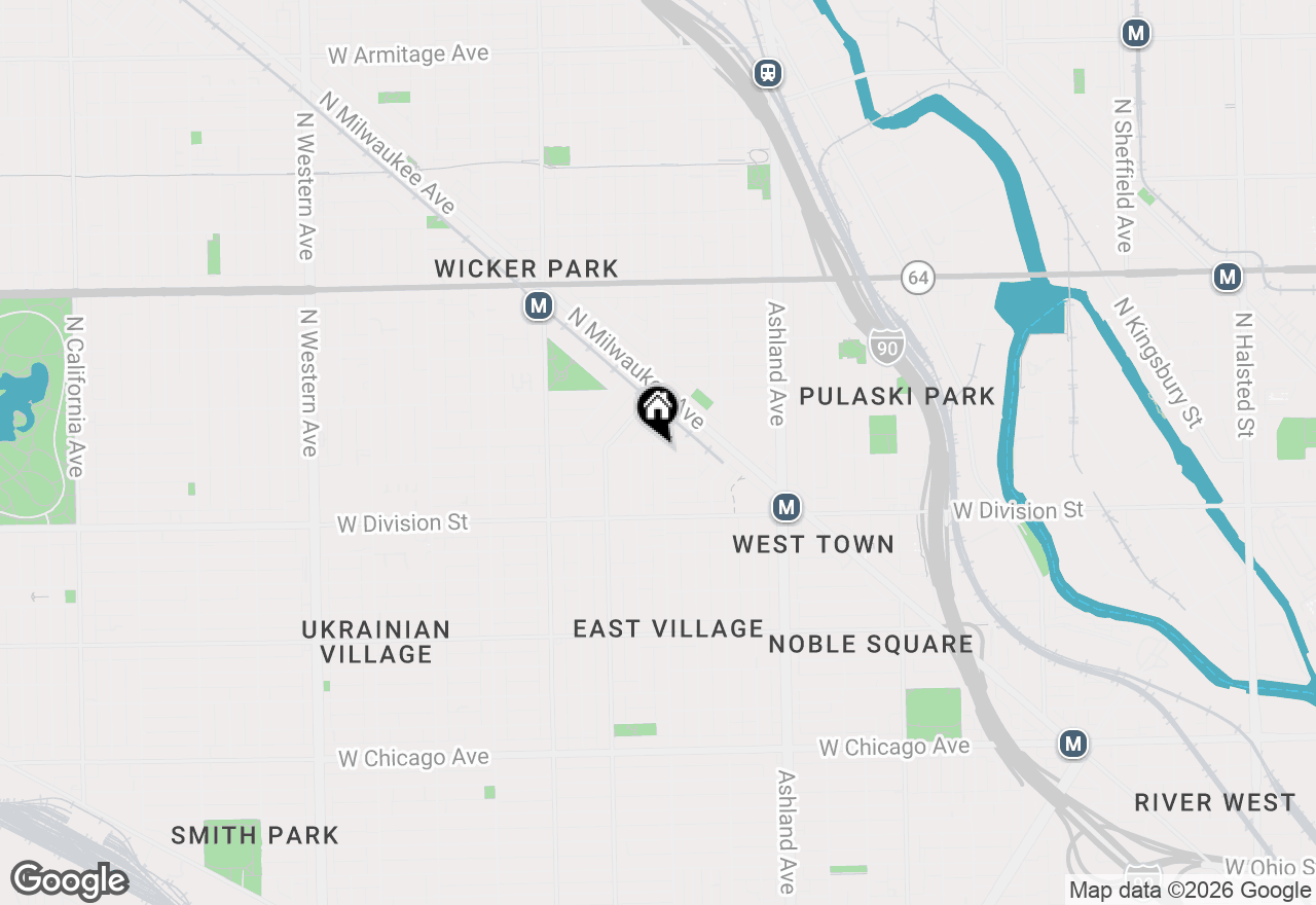 Map of 1266 N Wood Street #1, Chicago, IL 60622