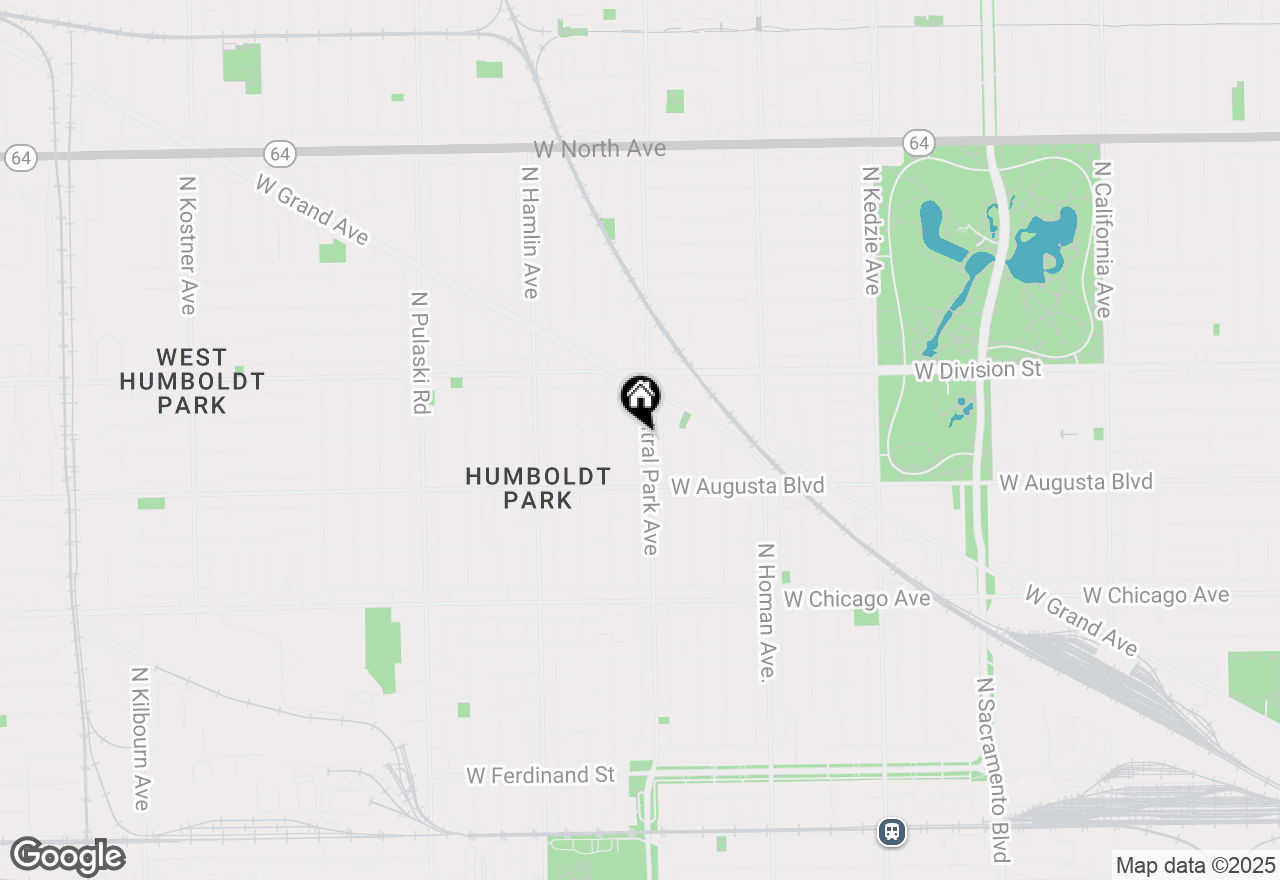 Map of 1052 N Central Park Avenue, Chicago, IL 60651