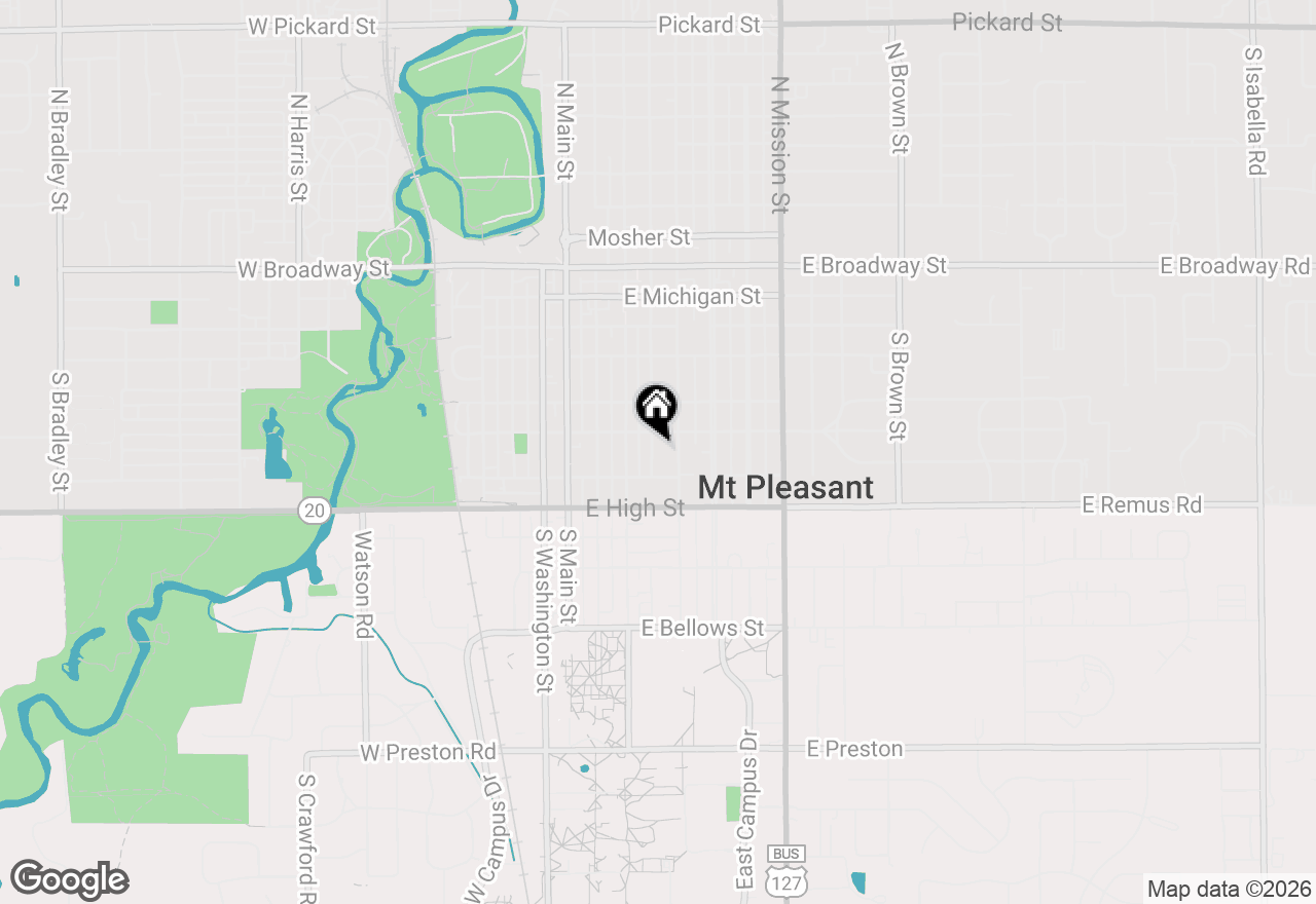 Map of 617 S Lansing Street, Mount Pleasant, MI 48858