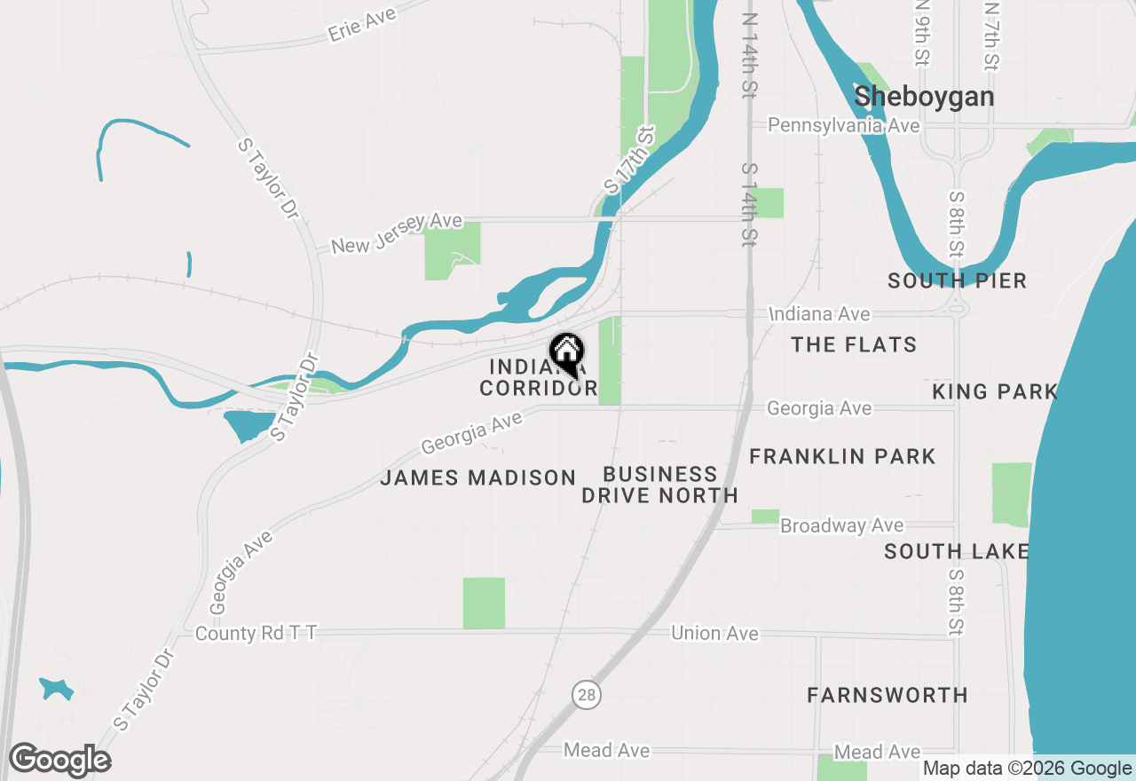 Map of 1313 S 20th St, Sheboygan, WI 53081