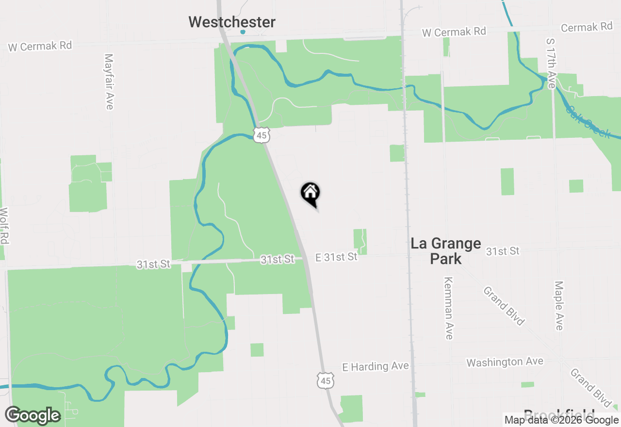 Map of 1225 Woodside Road, La Grange Park, IL 60526