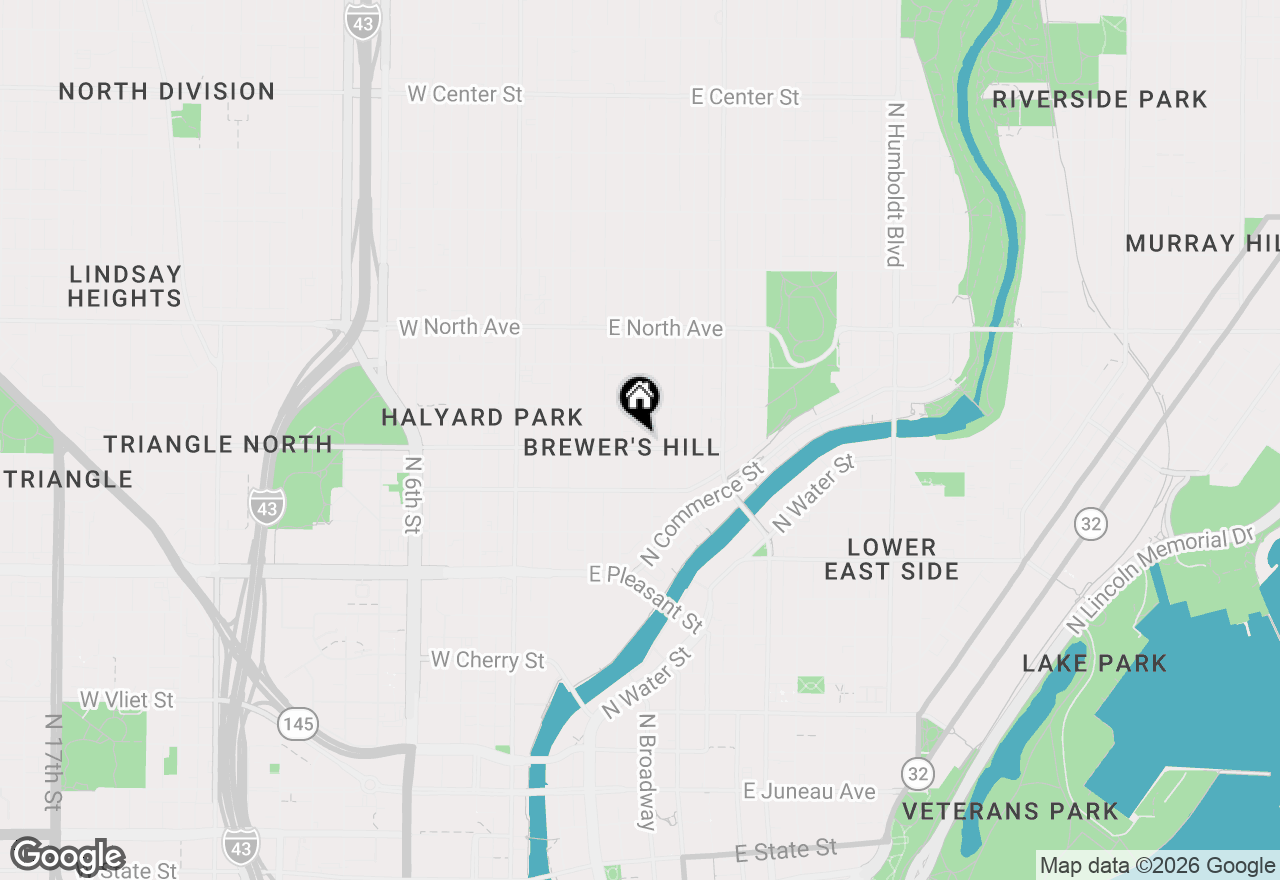 Map of 228 E Brown St, Milwaukee, WI 53212