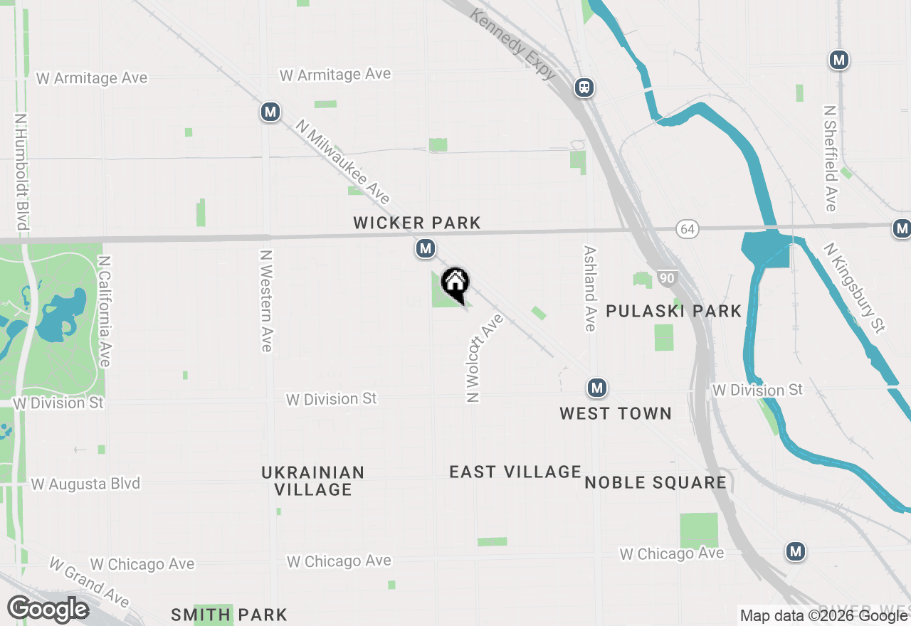 Map of 1927 W Schiller Street #3F, Chicago, IL 60622