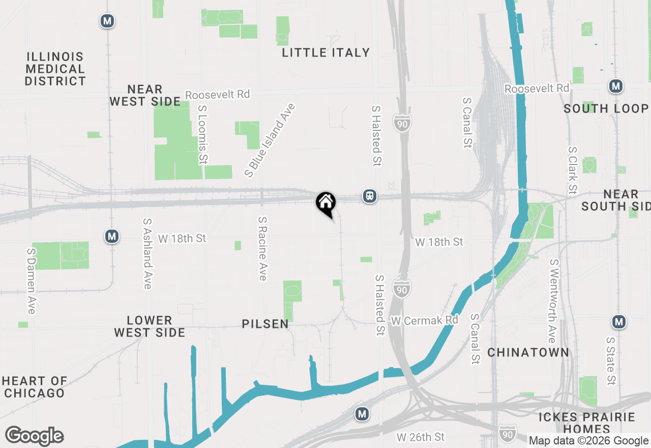 Map of 1708 S Morgan Street #1F, Chicago, IL 60608
