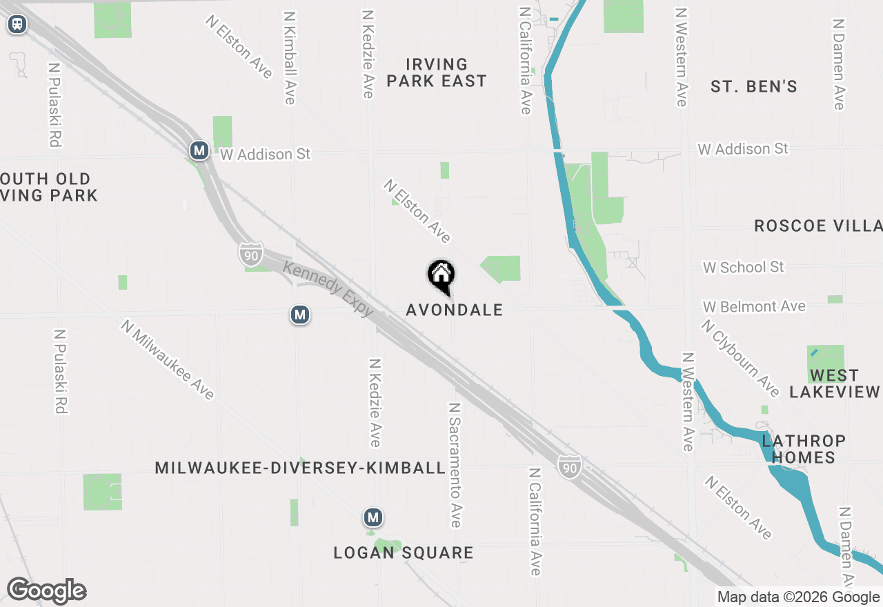 Map of 3016 W Belmont Avenue #2N, Chicago, IL 60618
