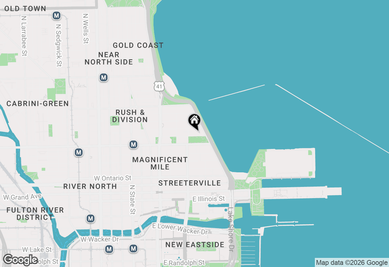 Map of 250 E Pearson Street #1903, Chicago, IL 60611
