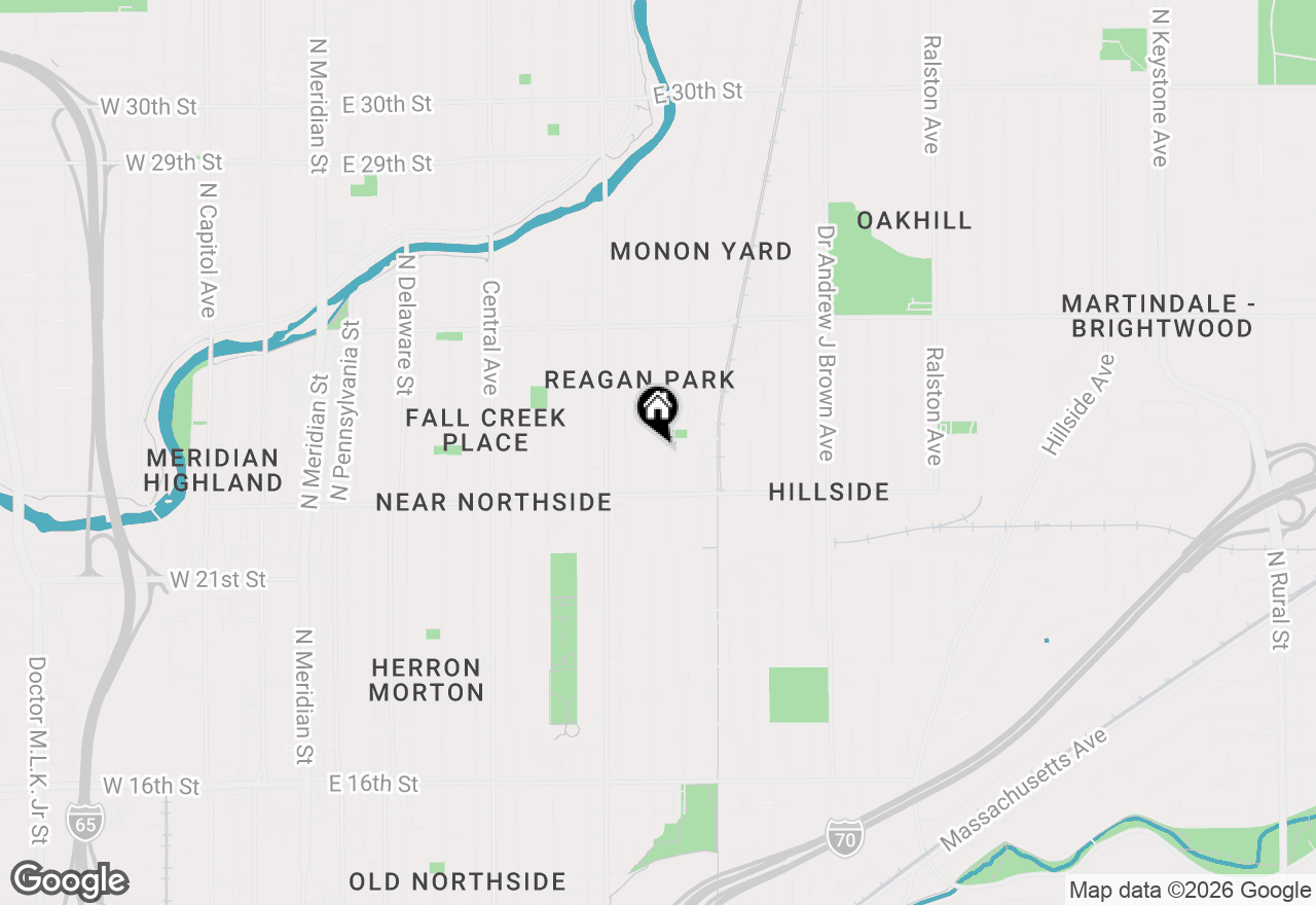 Map of 2245 Carrollton Avenue, Indianapolis, IN 46205
