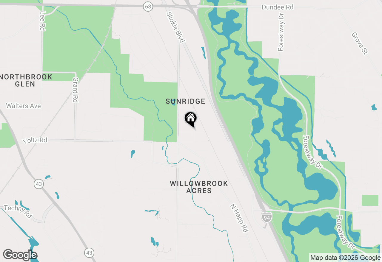 Map of 308 Southgate Drive, Northbrook, IL 60062
