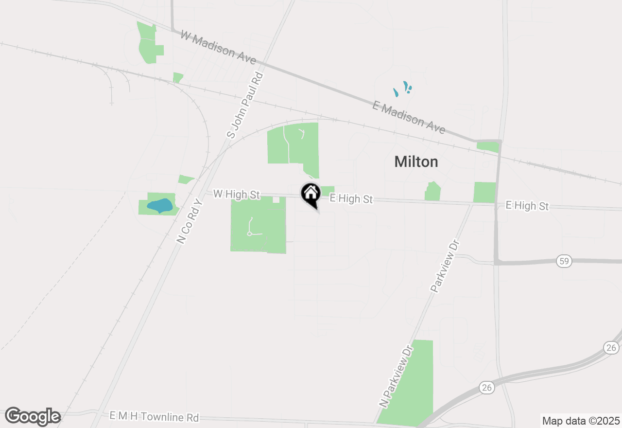 Map of 19 W Elizabeth Street, Milton, WI 53563