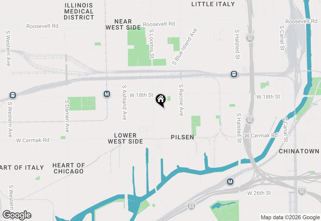 Map of 1329 W 19th Street #1, Chicago, IL 60608