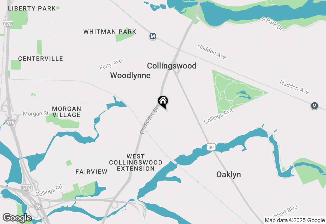Map of 332 Comly Avenue, Oaklyn, NJ 08107