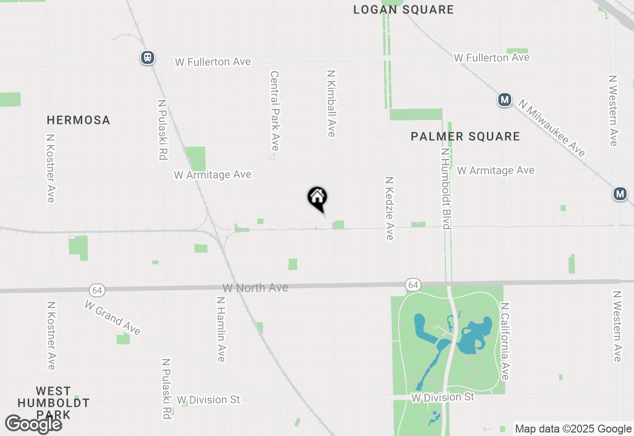 Map of 1819 N Saint Louis Avenue #2RN, Chicago, IL 60647