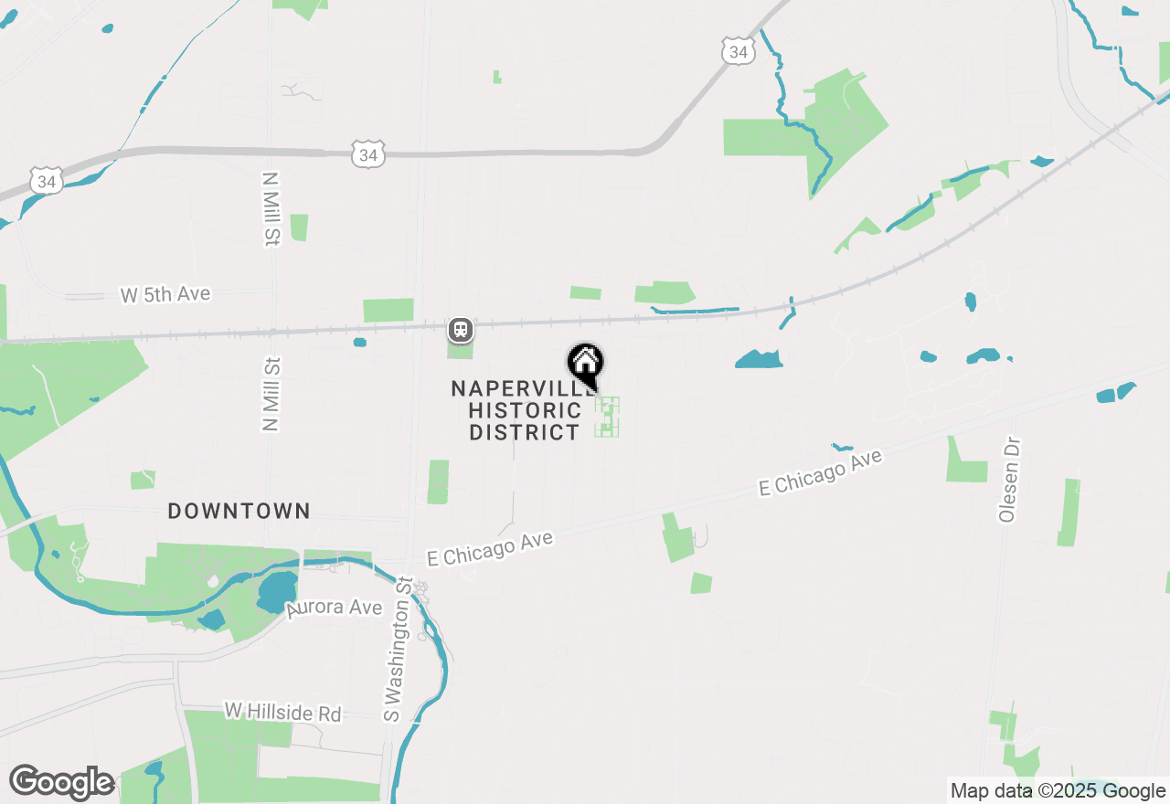 Map of 143 N Wright Street, Naperville, IL 60540