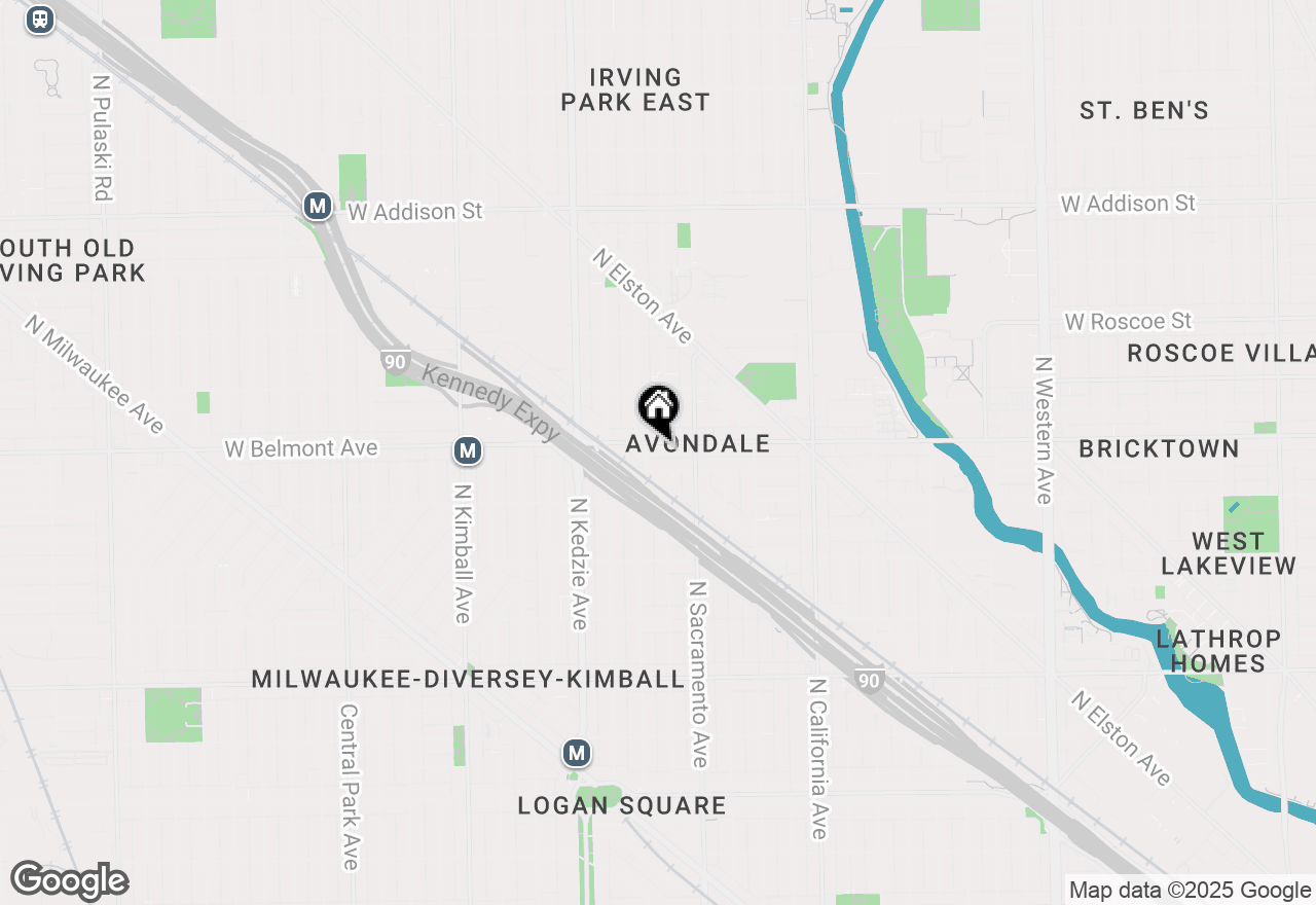 Map of 3037 W Belmont Avenue #2W, Chicago, IL 60618