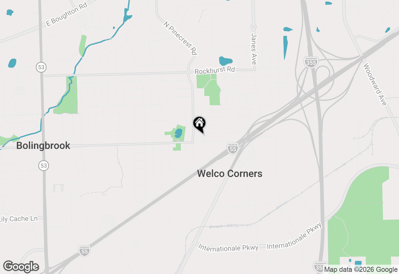 Map of 105 Queenswood Road, Bolingbrook, IL 60440