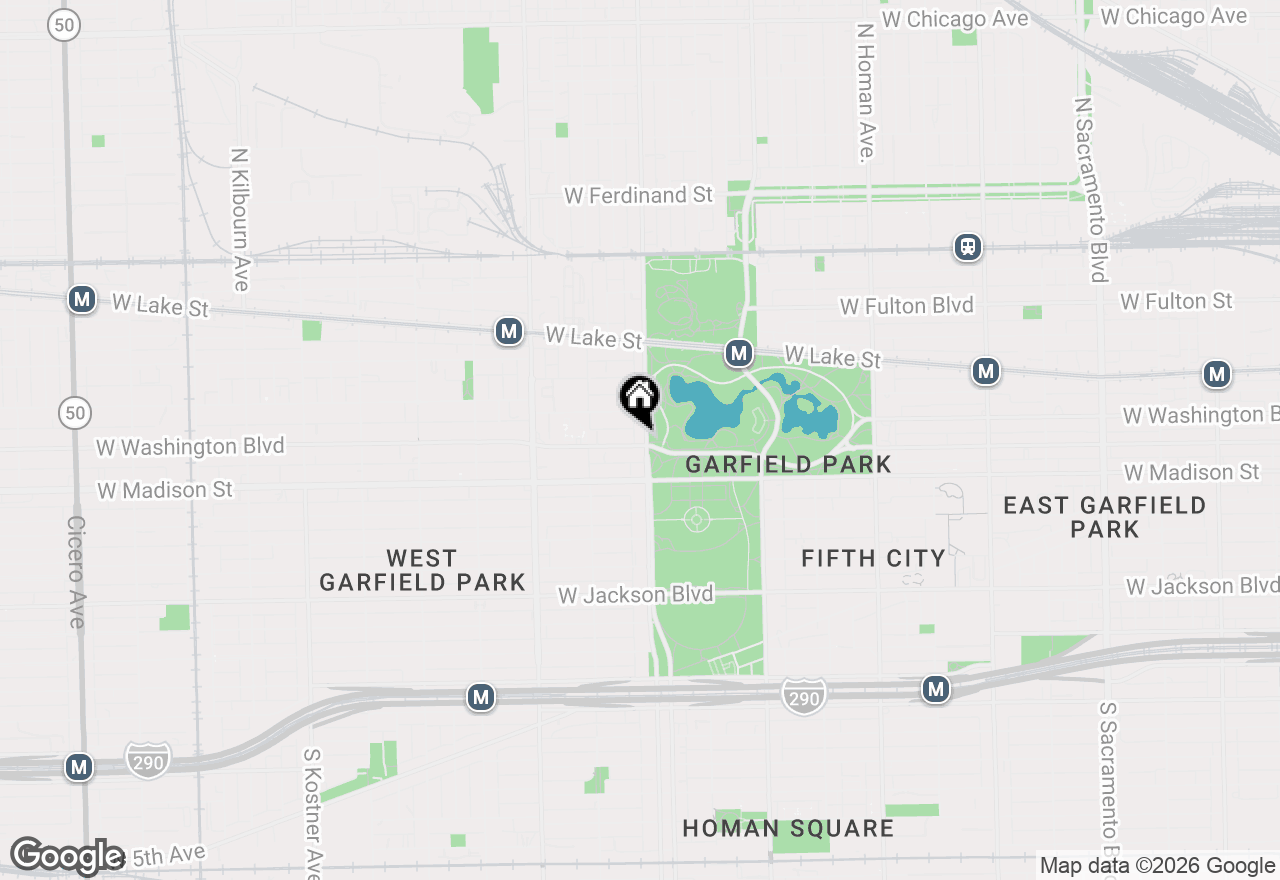 Map of 102 N Hamlin Boulevard #D1, Chicago, IL 60624