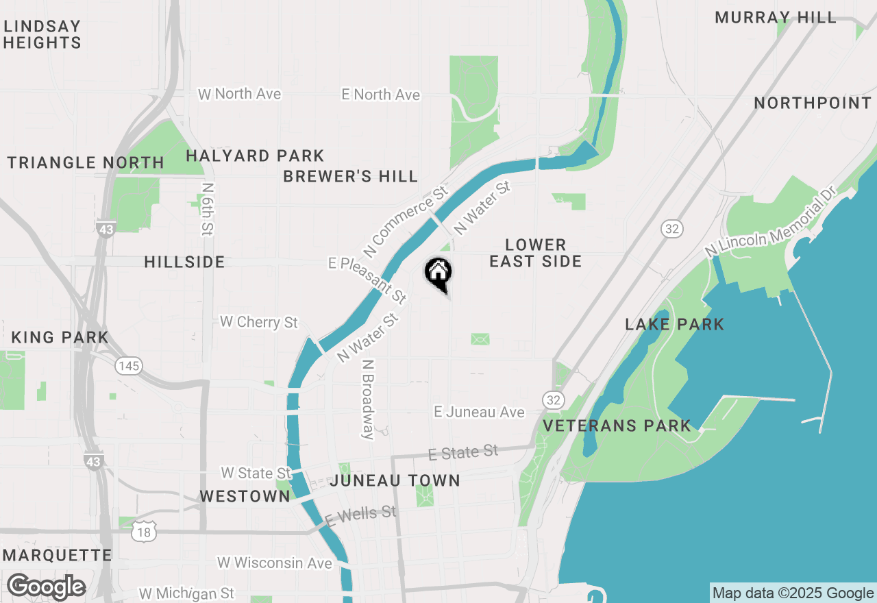 Map of 614 E Pleasant St, Milwaukee, WI 53202