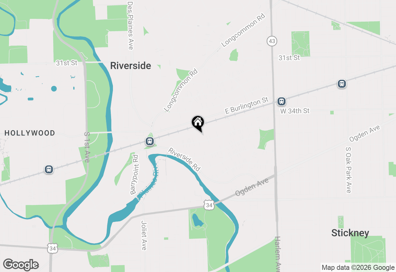 Map of 33 S Cowley Road, Riverside, IL 60546