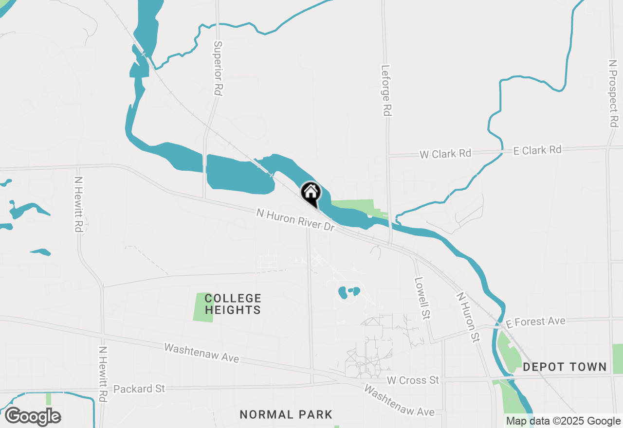 Map of 1090 N Huron River Drive, Ypsilanti, MI 48197