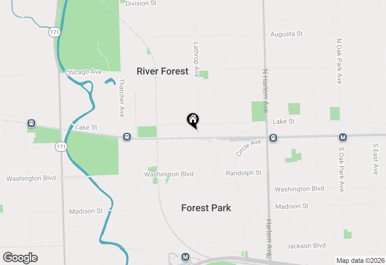 Map of 407 Ashland Avenue #2G, River Forest, IL 60305