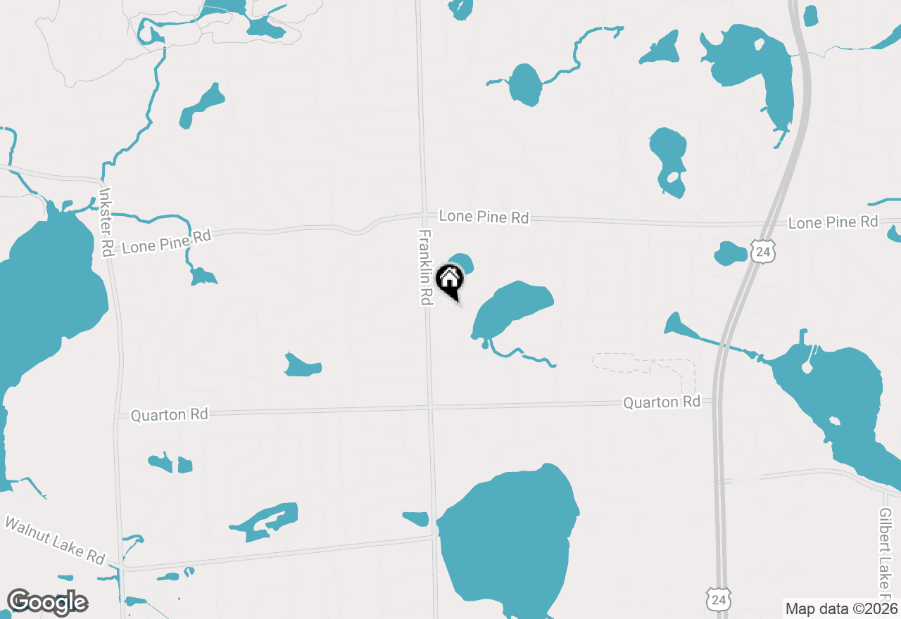 Map of 1583 Clarendon Road, Bloomfield Hills, MI 48302