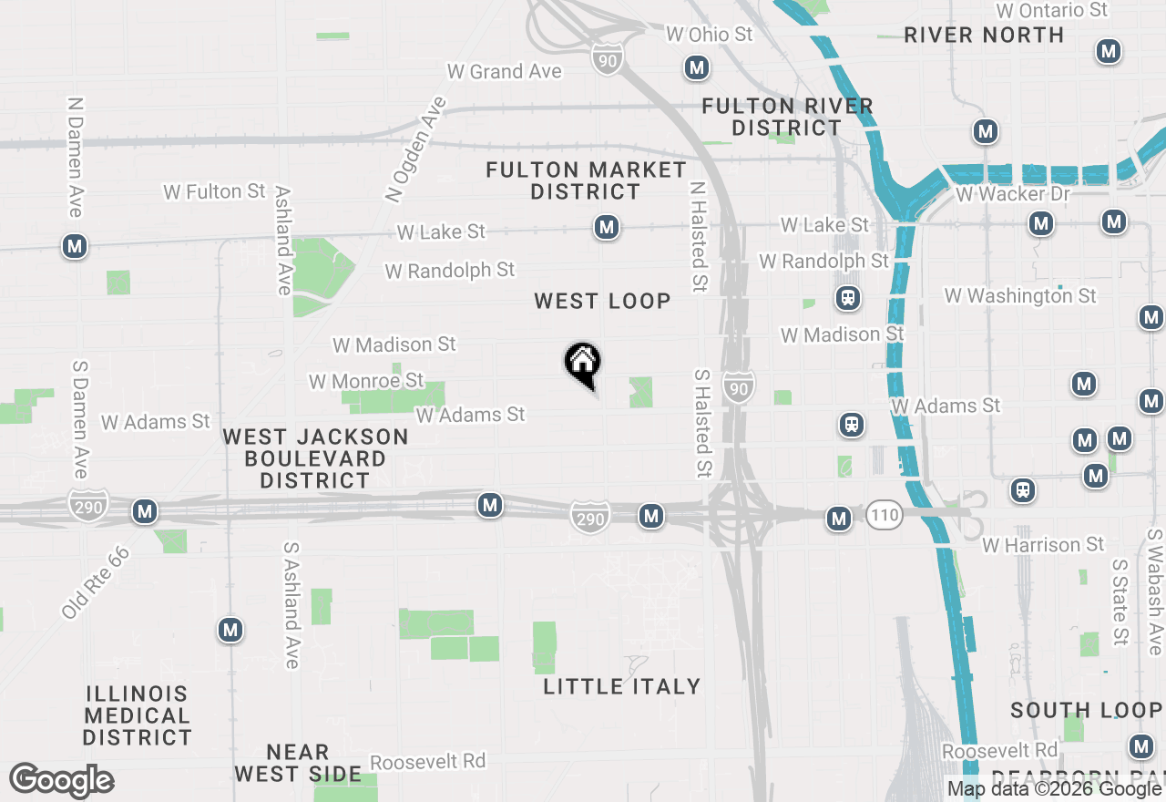 Map of 1040 W Adams Street #417, Chicago, IL 60607