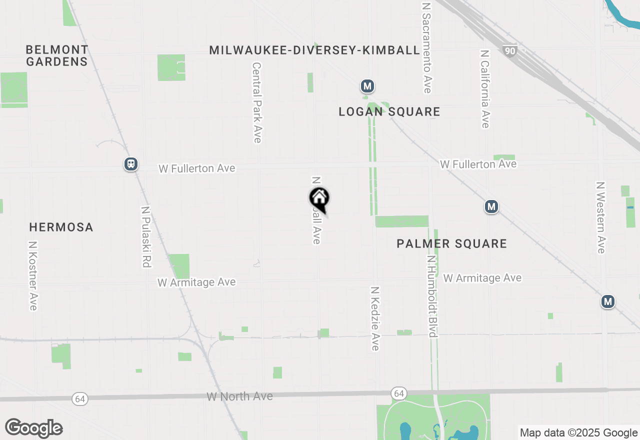 Map of 3332 W Palmer Street #1W, Chicago, IL 60647