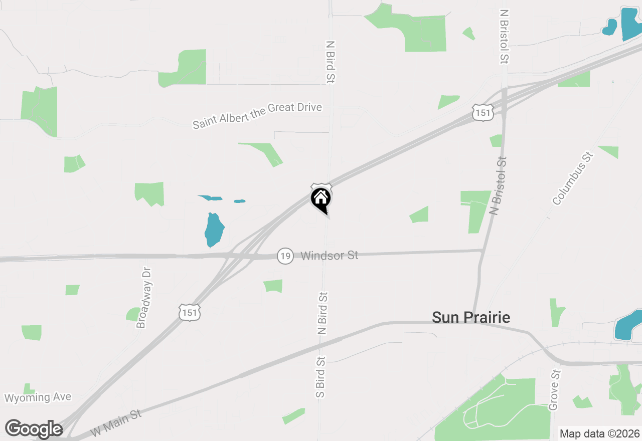 Map of 636 N Bird Street, Sun Prairie, WI 53590