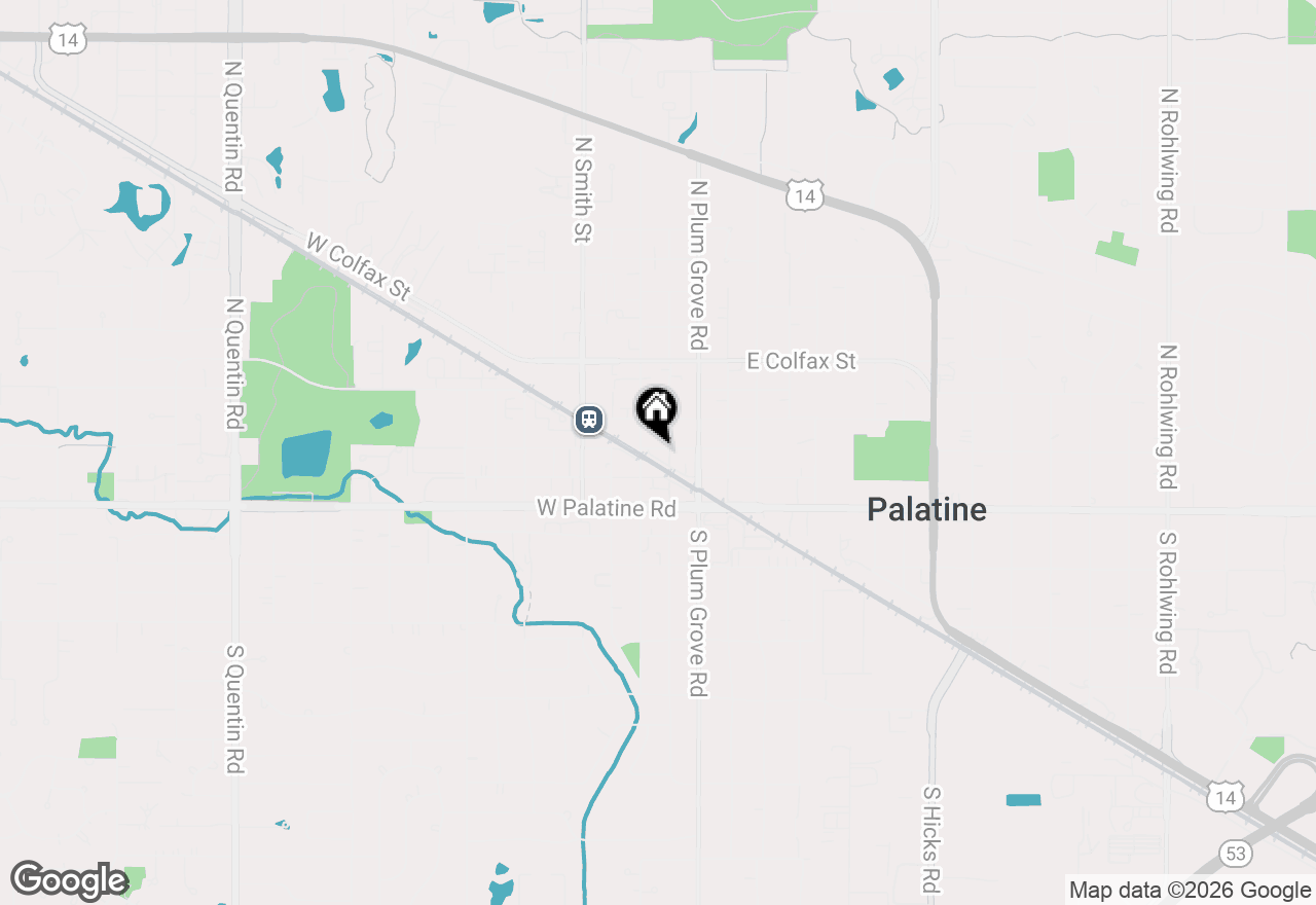 Map of 51 W Wilson Street, Palatine, IL 60067