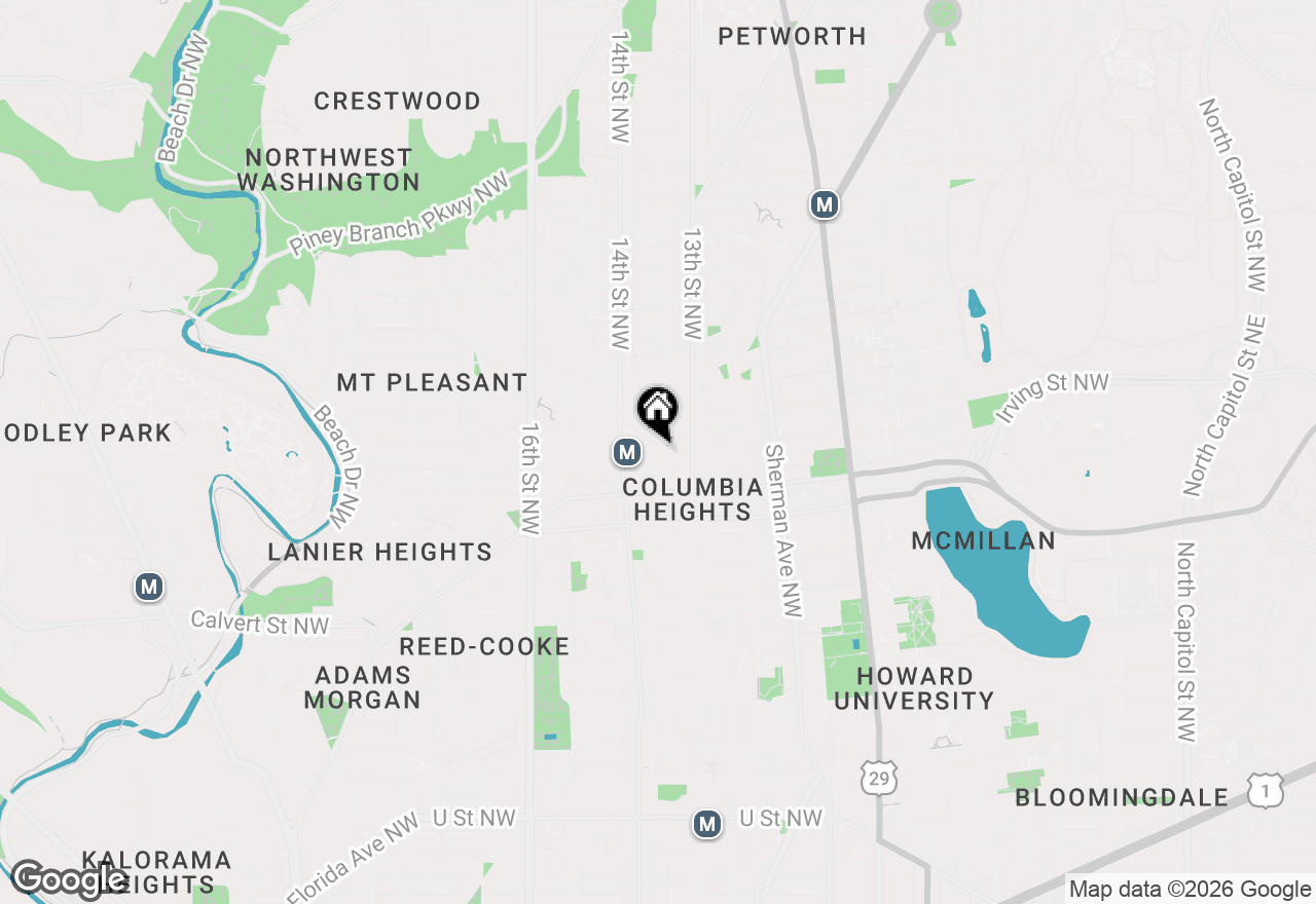 Map of 1341 Irving Street Nw #C, Washington, DC 20010