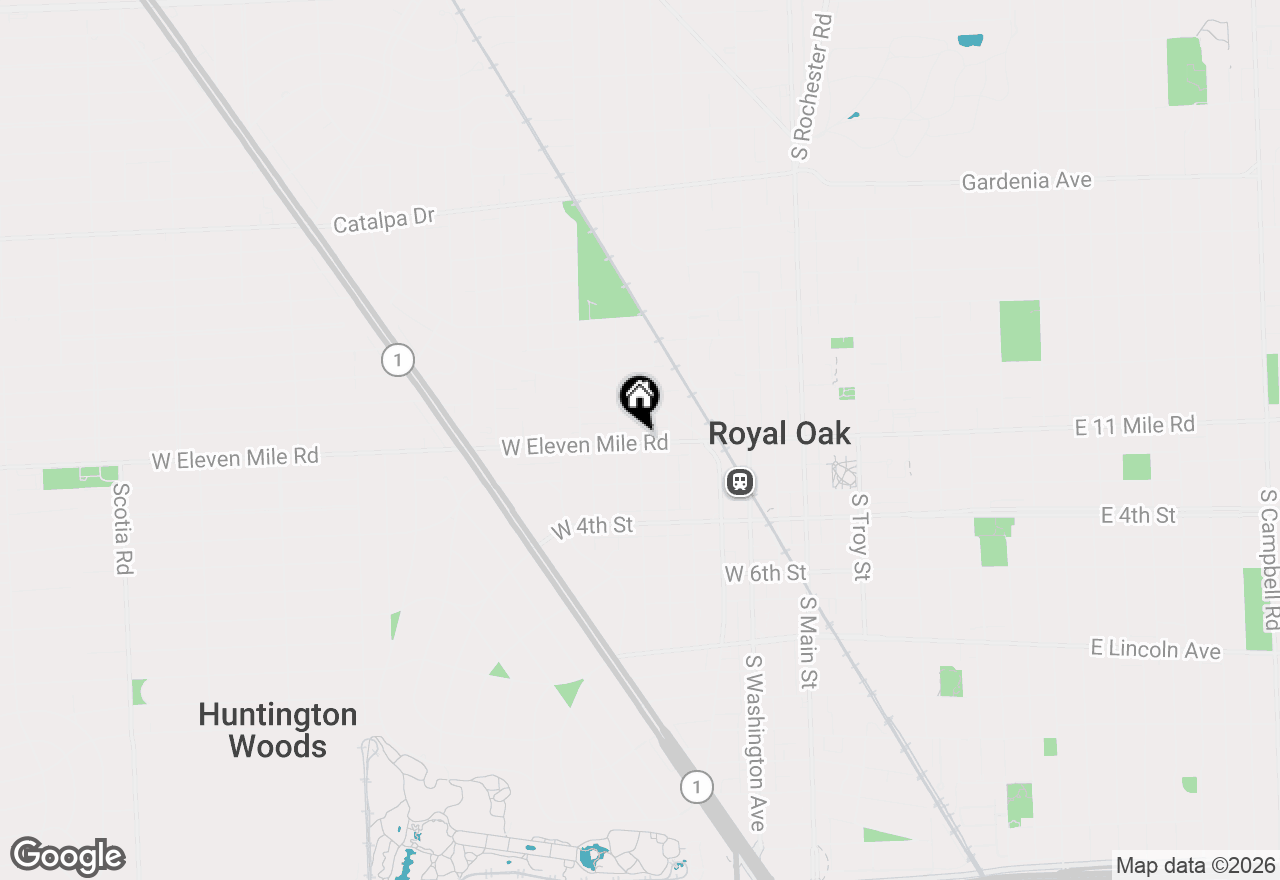 Map of 642 W 11 Mile Road, Royal Oak, MI 48067