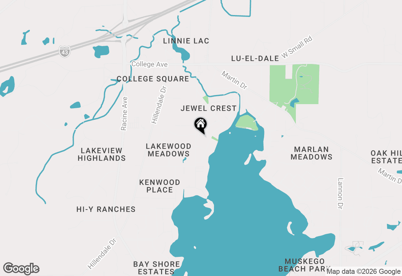 Map of W187S6736 Agate Dr, Muskego, WI 53150