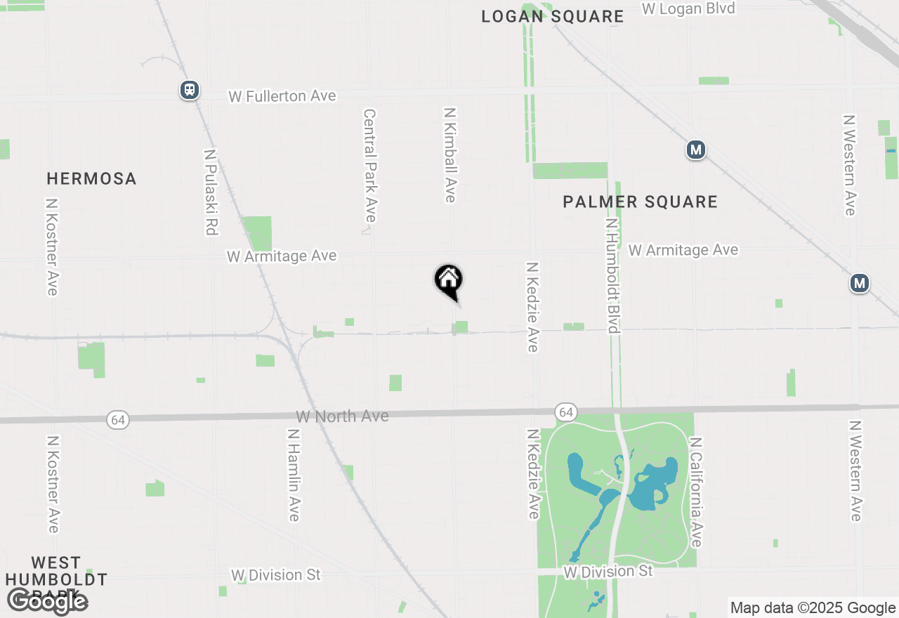 Map of 1832 N Kimball Avenue, Chicago, IL 60647