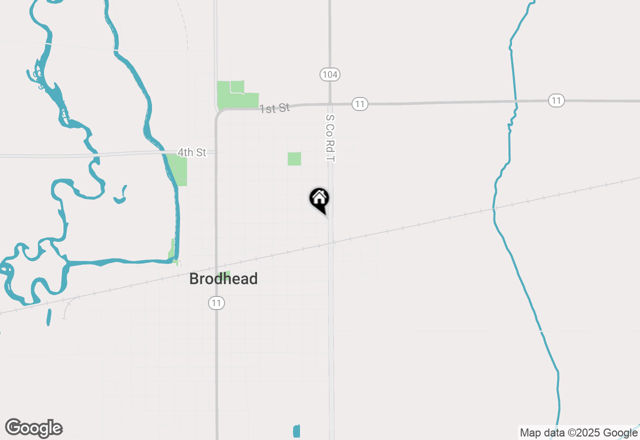 Map of 107 9th Street, Brodhead, WI 53520