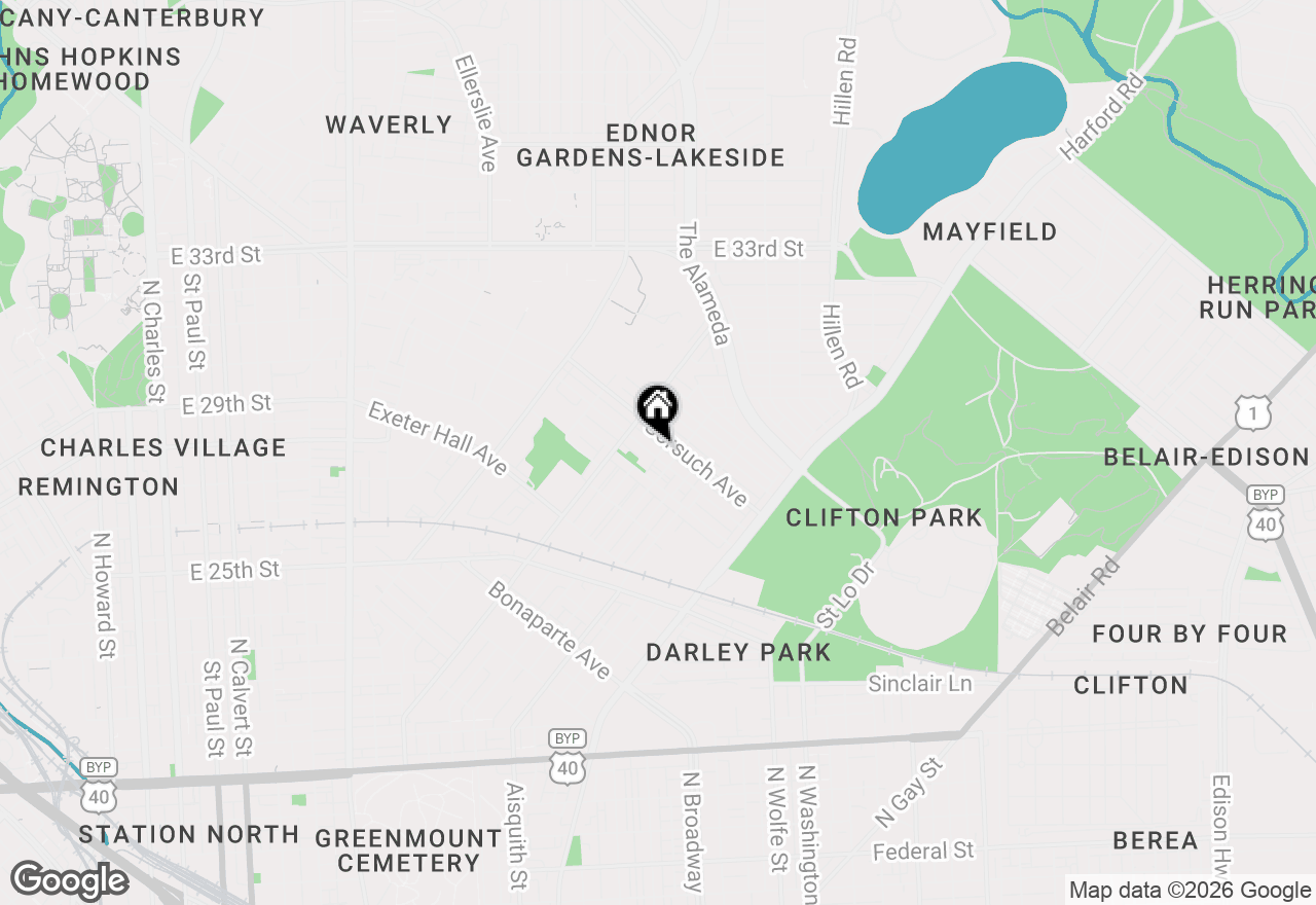Map of 1534 Homestead Street, Baltimore, MD 21218