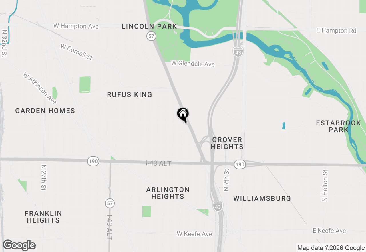 Map of 1223 W Olive St #1225, Milwaukee, WI 53209