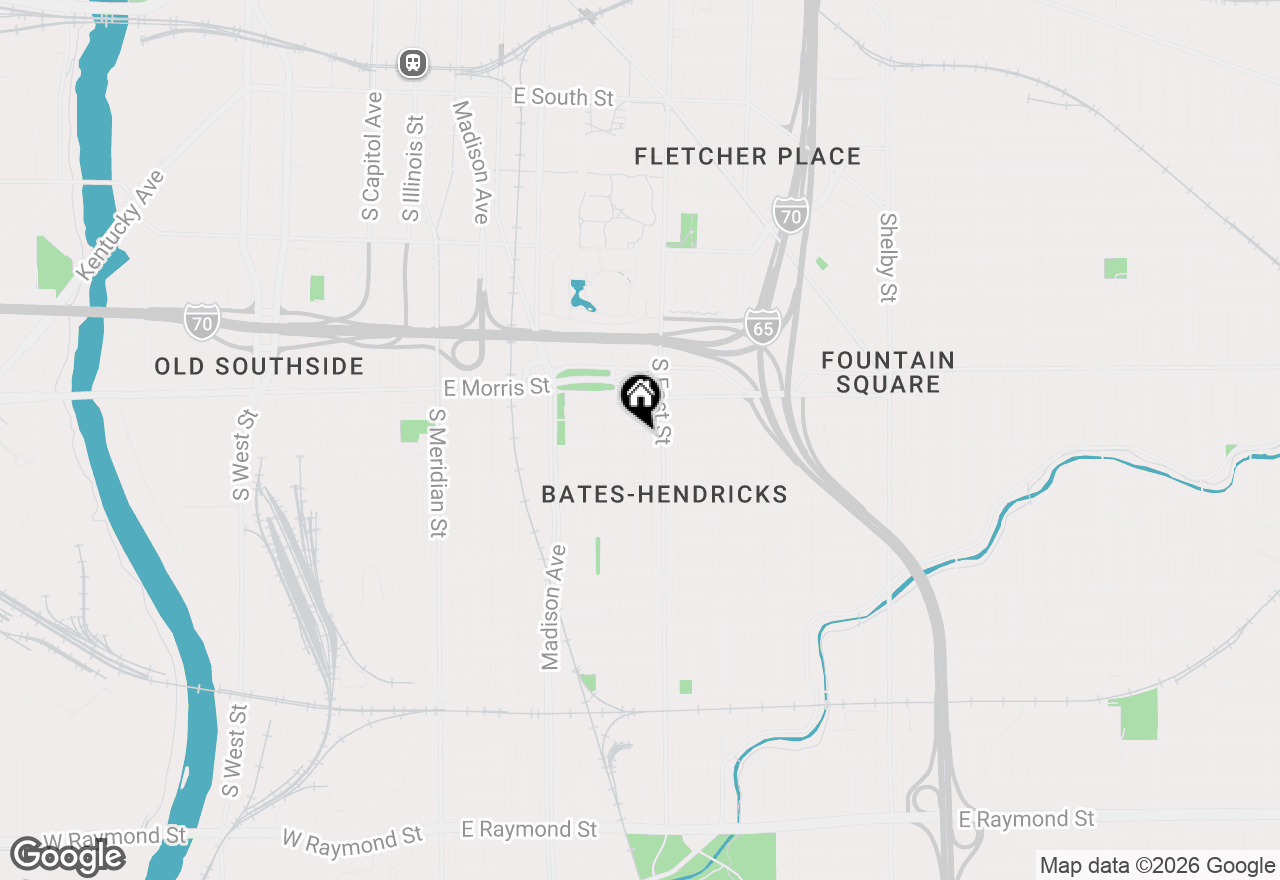 Map of 422 Orange Street, Indianapolis, IN 46225