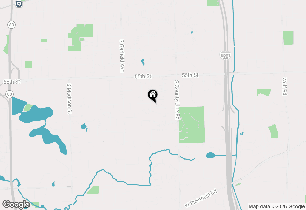 Map of 5705 S Elm Street, Hinsdale, IL 60521