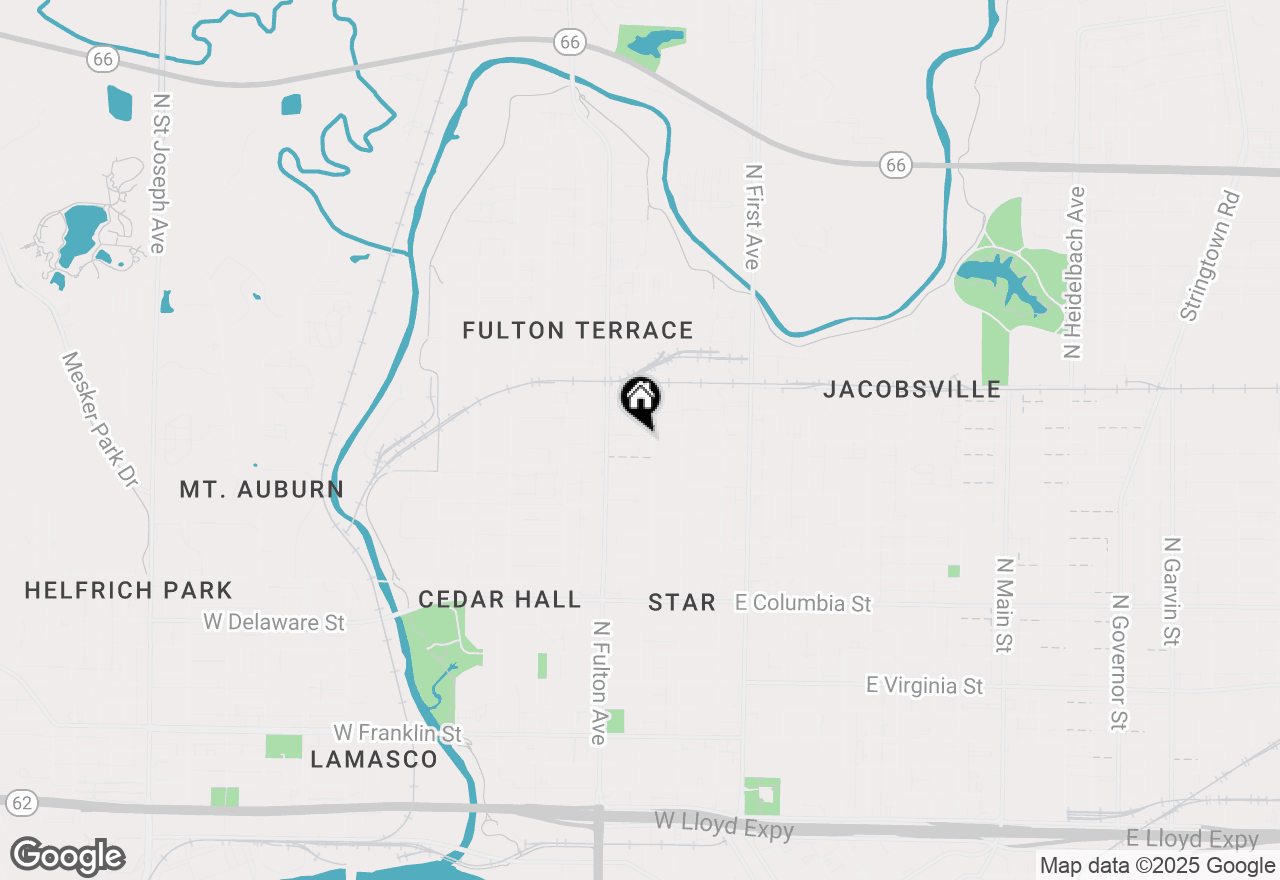 Map of 1109 W Georgia Street, Evansville, IN 47710