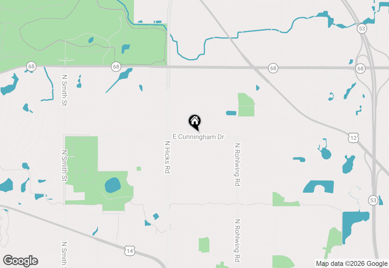 Map of 542 E Cunningham Drive, Palatine, IL 60074