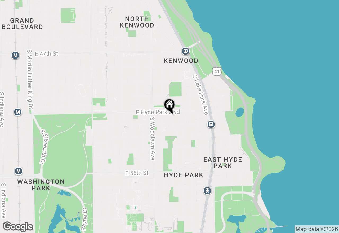 Map of 5114 S Kenwood Avenue #PHA, Chicago, IL 60615