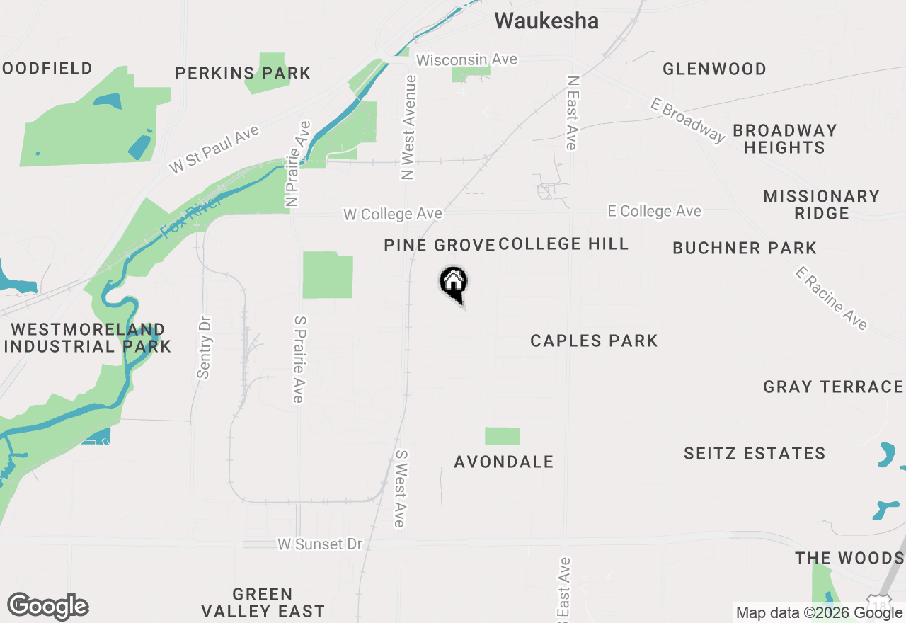 Map of 341 Wilson Avenue, Waukesha, WI 53186