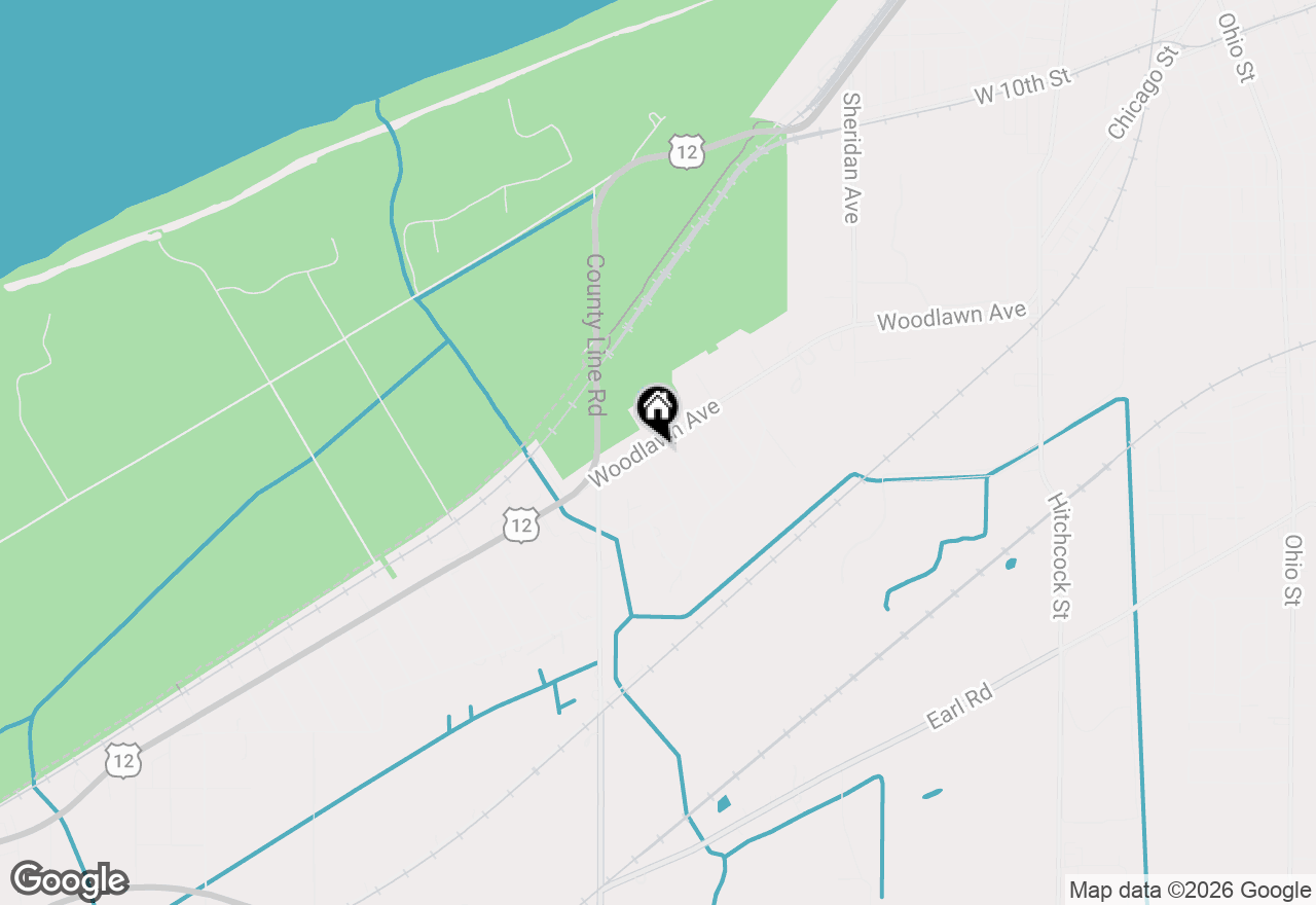 Map of 1034 Woodlawn Avenue, Michigan City, IN 46360