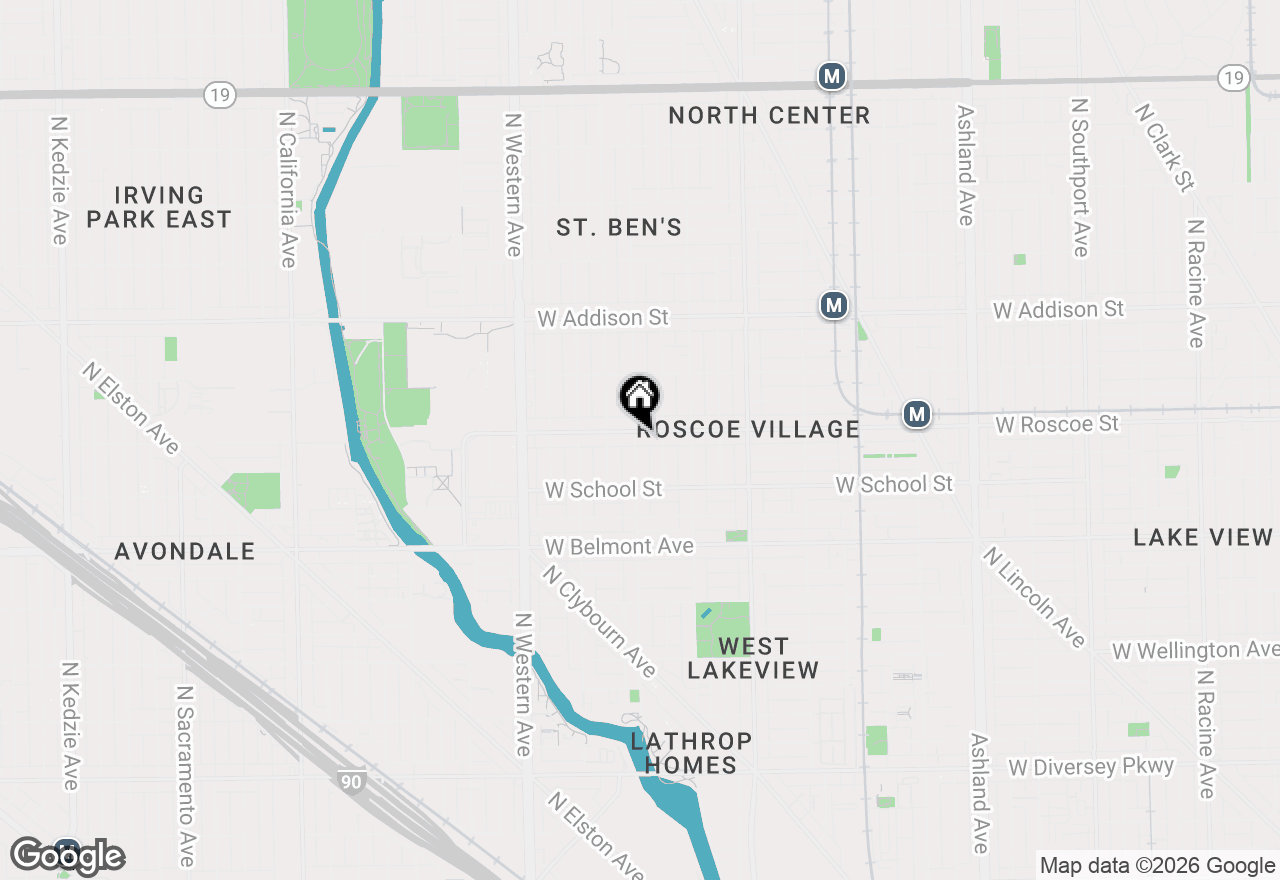 Map of 2155 W Roscoe Street #1S, Chicago, IL 60618