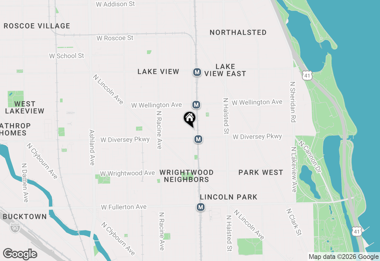 Map of 1009 W Wolfram Street #1E, Chicago, IL 60657