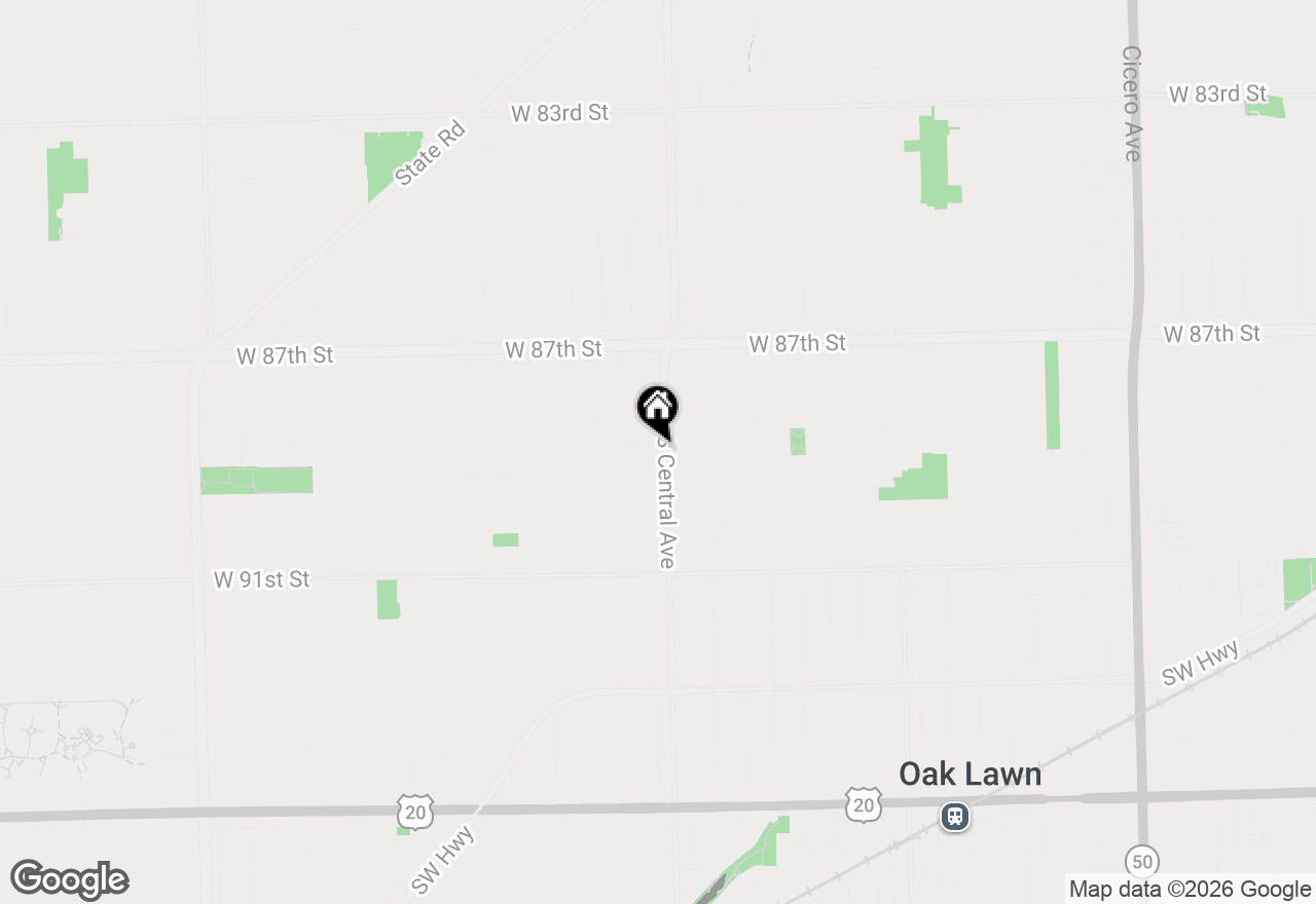 Map of 8852 Central Avenue, Oak Lawn, IL 60453