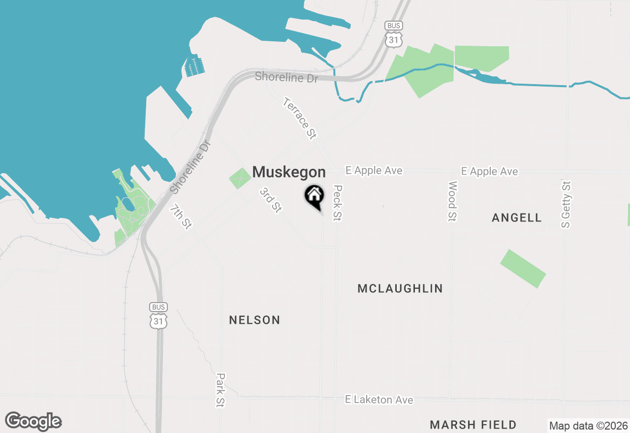 Map of 87 Monroe Avenue, Muskegon, MI 49440